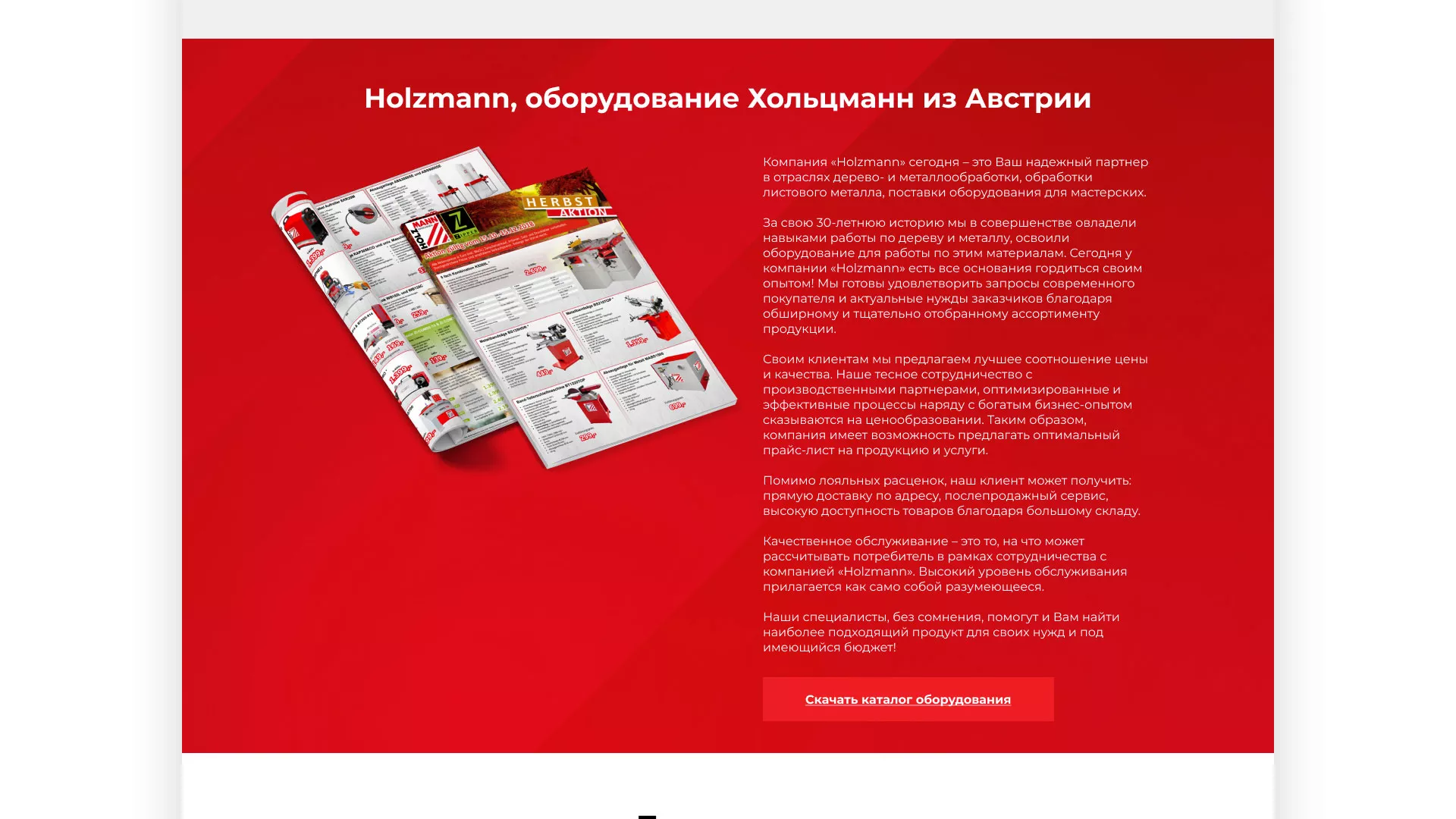 Создание сайта компании «HOLZMANN Maschinen GmbH» в Вяземском